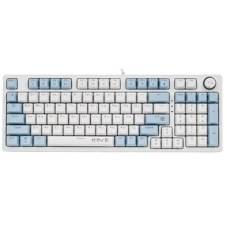 Клавиатура проводная Defender Hawk GK-418, USB, белый/голубой