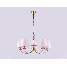 Люстра Ambrella light LH75024/5 GD/PI золото/розовый E14/5 max 40W D700*780