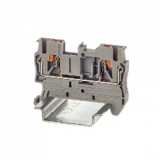 Клемма проходная DKC VPR-2.5-GY, зажим push-in, 2 точки подключения, 2.5 кв.мм, серый