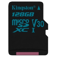 Флеш карта microSDHC 128Gb microSDXC Kingston SDCS2/128Gb Class10 UHS-I Canvas Select up to 100Mb/s с адапт.