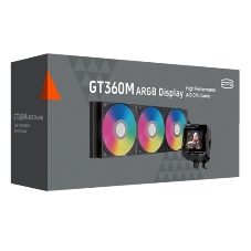 Система охлаждения Water Cooling System PCCooler GT360M ARGB Display BK (300W, 360mm, LED temp., Black, ARGB/Fans: 3x120mm, 75.8CFM, 33.7dBA, 2200RPM/Pump height 85mm, 15dBA, 2600RPM, Rad thickness 27mm/S: 1851, 1700, 1200, 115X, AM5, AM4)