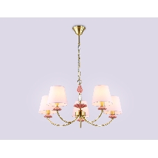 Люстра Ambrella light LH75024/5 GD/PI золото/розовый E14/5 max 40W D700*780