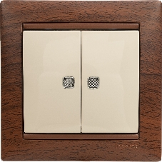 Выключатель двухклавишный Legrand Valena 774328 с подсветкой, крем