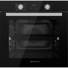 Встраиваемый духовой шкаф Kuppersberg HO 608 B электрический, High-Tech, 60 см, объем 80 л, 8 режимов, поворотное управление, макс. Температура 300 градусов, дисплей, таймер, черный