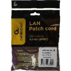 Патч-корд UTP Cablexpert cat.5e, 0.5м, литой, многожильный, фиолетовый