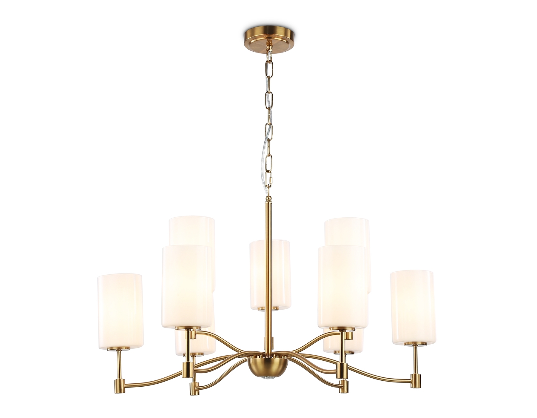 Люстра Ambrella light LH56054/6+3 BS/FR латунь/белый матовый E14*9 max 40W D765*1060