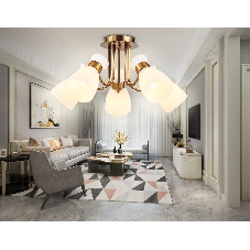 Светильник Ambrella light TR3218/5 GD/FR золото/белый матовый E27*5 max 40W D580*290