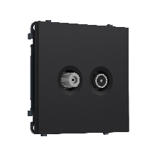 Комплект механизма розетки TV оконечной + SAT SIGMA Черный Мягкое касание 5-862MHz 3.5dB/950-2150MHz 3.8dB QUANT PRO (SP9933, PR217)