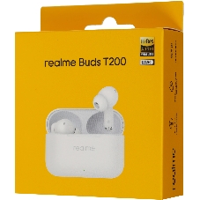 Наушники TWS Realme Buds T200 белый, внутриканальные, Bluetooth, до 30 ч
