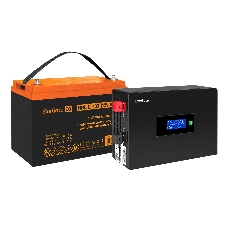 Комплект Источник бесперебойного питания EX295993RUS + батарея 100Aч EX285656RUS 1шт (инвертор, синус, для котла, PF=1, настенный) ExeGate IdealSine SR-1000.LCD.2SH 1000VA/1000W, чистая синусоида, цветной LCD-дисплей, 2*Schuko, крепление настенное, Black + батарея ExeGate HRL 12-100 (12В, 100А·ч) 1шт