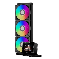 Система охлаждения Water Cooling System PCCooler GT360M ARGB Display BK (300W, 360mm, LED temp., Black, ARGB/Fans: 3x120mm, 75.8CFM, 33.7dBA, 2200RPM/Pump height 85mm, 15dBA, 2600RPM, Rad thickness 27mm/S: 1851, 1700, 1200, 115X, AM5, AM4)