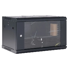Шкаф коммутационный Rexant настенный 6U 600x600 мм пер. дв. стекл черный