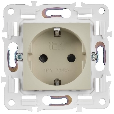 Розетка IEK SKANDY SK-R04B (SK-R14-16-K10) с заземлением, с защитными шторками 16А, бежевый