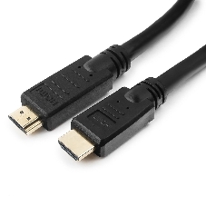 Кабель Cablexpert HDMI CC-HDMI4-30M, 19M/19M, v1.4, медь, позол.разъемы, экран, усилитель сигнала, 30м, черный, пакет