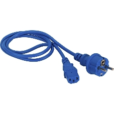 Шнур питания Lanmaster C13-Schuko прямая, 3х0.75, 220В, 10А, синий, 5 метров