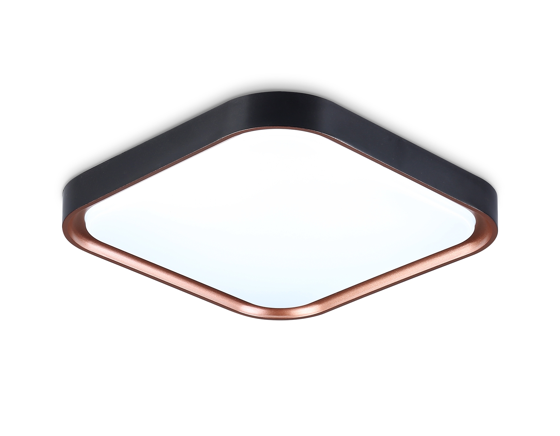 Потолочный светодиодный светильник Ambrella light FZ1265 BK/PGD черный/золото розовое 18W 5000K 250*250*60 (Без ПДУ)