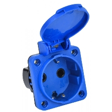 Розетка панельная IEK MAGNUM PSN71-016-3-2-44-K07 2P+PE 16А IP44 РП11-3 с защ. крышкой с заземл. син.