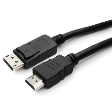 Кабель Cablexpert DisplayPort->HDMI, 10м, 20M/19M, черный, экран, пакет