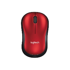 Мышь беспроводная Logitech M185, красный, 1000 dpi, радиоканал, USB, кнопки - 3