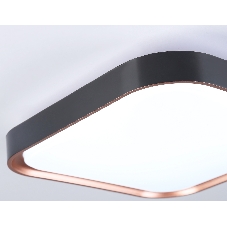 Потолочный светодиодный светильник Ambrella light FZ1265 BK/PGD черный/золото розовое 18W 5000K 250*250*60 (Без ПДУ)