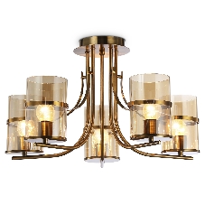 Светильник Ambrella light TR3222/5 GD/TI золото/янтарь E27*5 max 40W D540*300