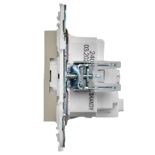 Розетка IEK SKANDY SK-R04B (SK-R14-16-K10) с заземлением, с защитными шторками 16А, бежевый