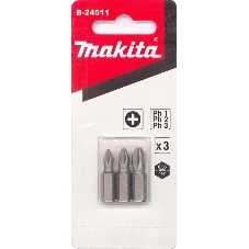 Набор бит MAKITA B-24511Рh1,Ph2,Ph3, 25мм, 3шт. Набор бит MAKITA B-24511Рh1,Ph2,Ph3, 25мм, 3шт.