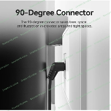 Патч-корд Vention прямой UTP cat.6a, RJ45 угол 90 - 1м. черный