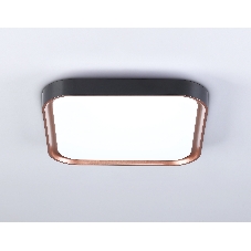 Потолочный светодиодный светильник Ambrella light FZ1265 BK/PGD черный/золото розовое 18W 5000K 250*250*60 (Без ПДУ)