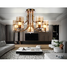 Светильник Ambrella light TR3222/5 GD/TI золото/янтарь E27*5 max 40W D540*300