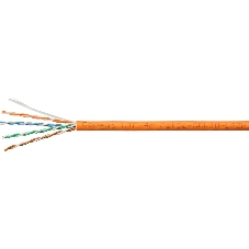 Кабель витая пара UTP (U/UTP) Cabeus UTP-4P-Cat.5e-SOLID-LSZH, cat.5e, 4 пары (24 AWG), одножильный, оранжевый, LSZH