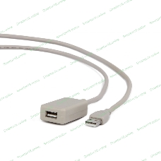 Кабель Gembird USB 2.0 удлинительный, активный 4.8м AM/AF, черный