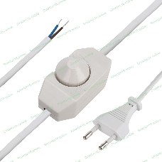 Сетевой шнур с диммером Rexant 2х0,75 мм², 2 м белый