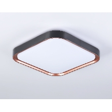 Потолочный светодиодный светильник Ambrella light FZ1265 BK/PGD черный/золото розовое 18W 5000K 250*250*60 (Без ПДУ)