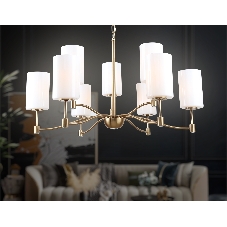 Люстра Ambrella light LH56054/6+3 BS/FR латунь/белый матовый E14*9 max 40W D765*1060