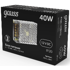 Блок питания Gauss 202003040 встраив. для лен.светод. черный