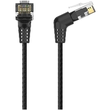 Патч-корд Vention прямой UTP cat.6a, RJ45 угол 90 - 2м. черный