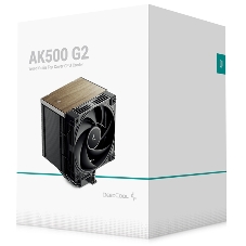 Кулер для процессора DEEPCOOL AK500 G2 LGA1851/1700/1200/115X/AM5/AM4 (9шт/кор, TDP 240W, PWM, Fan 120мм, 5 тепл. трубок, Copper Base, Wood-grain top cover, черный) RET (R-AK500G2-BKNNMN-GJD)