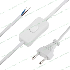 Сетевой шнур с выключателем Rexant 2х0,75 мм², 1,8 м белый