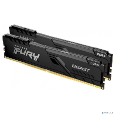 Оперативная память Kingston Fury Beast Black, DDR4, 32GB (2x16GB), 3200 MHz, CL16, с радиатором, черный