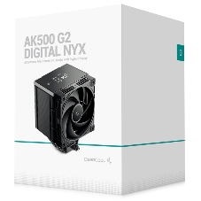 Кулер для процессора DEEPCOOL AK500 G2 DIGITAL NYX LGA1851/1700/1200/115X/AM5/AM4 (9шт/кор, TDP 240W, PWM, Fan 120мм, 5 тепл. Трубок, Copper Base, черный) RET (R-AK500G2-BKNNMN-GJD-1)
