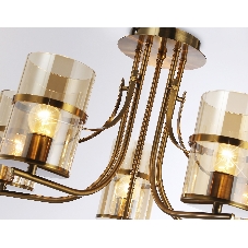 Светильник Ambrella light TR3222/5 GD/TI золото/янтарь E27*5 max 40W D540*300