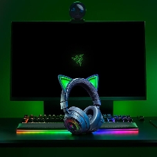 Гарнитура Razer Kraken Kitty V3 Pro чёрный, беспроводная + проводная, радиоканал, до 70 ч, подсветка
