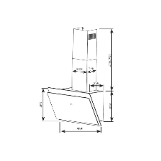 Вытяжка Centek CT-1830-60 Black <наклонная> ширина 60 см, 1000 м3/час (233 Вт), 3 скор, LED, сенсор