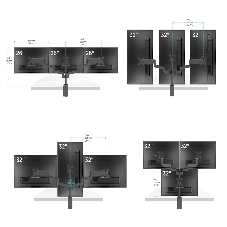 Кронштейн (держатель) ONKRON G280 для трех мониторов 13