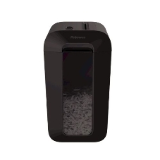 Шредер Fellowes PowerShred LX65 черный (секр.P-4)/перекрестный/10лист./22лтр./скрепки/скобы/пл.карты