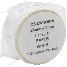 Этикетки Cactus CS-LW-99010 сег.:89x28мм черный белый 130шт/рул Dymo Label Writer 450/4XL