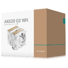 Кулер для процессора DEEPCOOL AK620 G2 WH LGA1851/1700/1200/115X/AM5/AM4 (8шт/кор, TDP 260W, PWM, DUAL Fan 120мм, 6 тепл. трубок, Copper Base, Wood-grain top cover, белый) RET (R-AK620G2-WHNNMN-GJD)