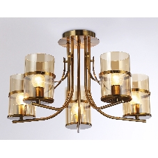Светильник Ambrella light TR3222/5 GD/TI золото/янтарь E27*5 max 40W D540*300