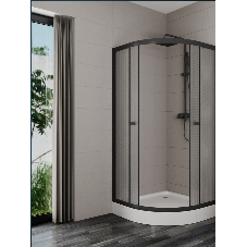 Душевой уголок BAU Dream Hit Black с поддоном 80x80х195, рифленое закаленное стекло, черный профиль